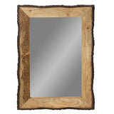 Lamont River of Goods Rectangular Brown and Tan Wood and Glass Wall Mirror - 39" x 1.25" x 28"