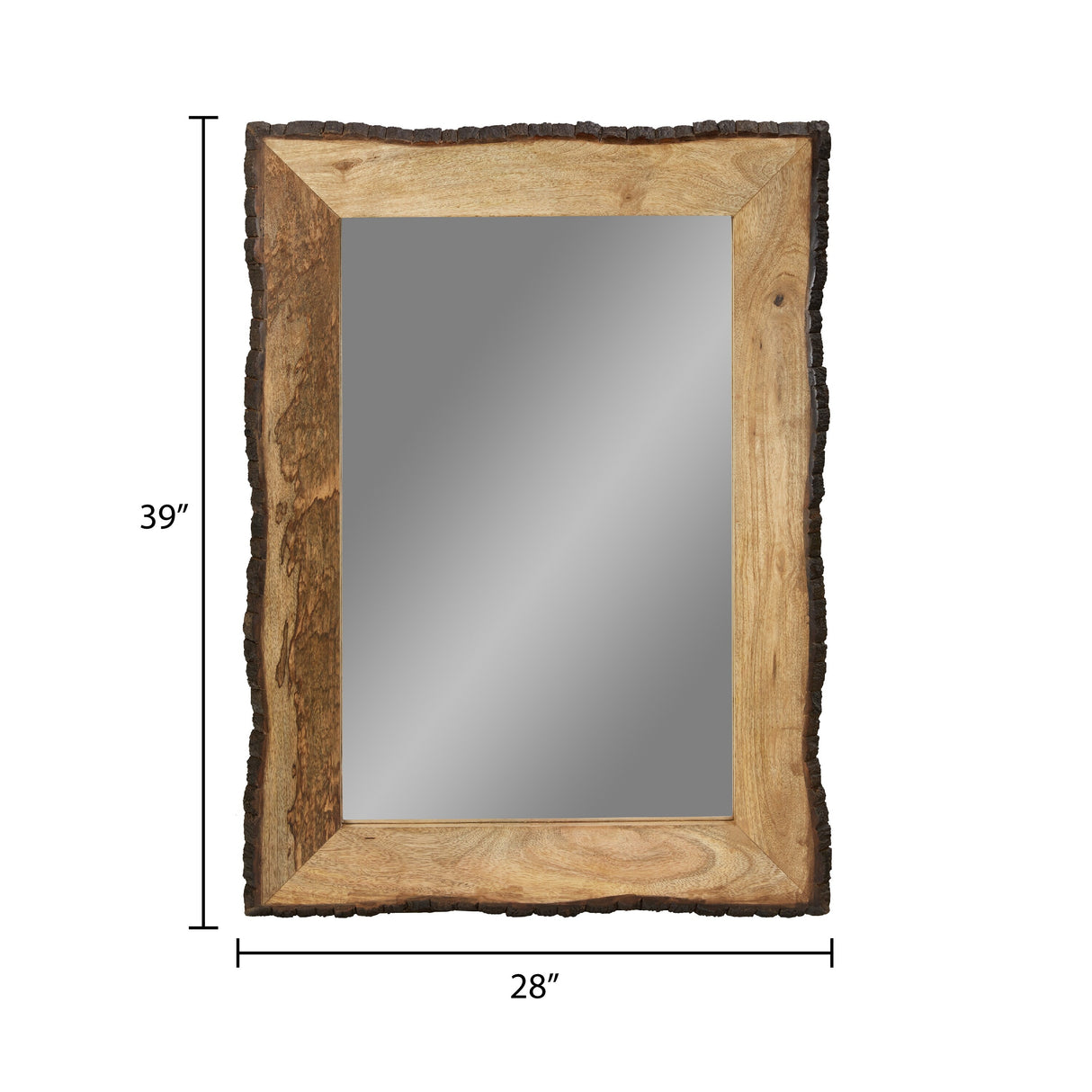 Lamont River of Goods Rectangular Brown and Tan Wood and Glass Wall Mirror - 39" x 1.25" x 28"