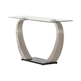 Lana Satin Rectangular Glass Top Sofa Table