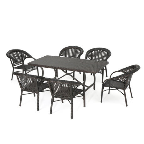 Lanaster Outdoor 7-piece Rectangle Dining Set by Christopher Knight Home