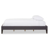 Lancashire Modern and Contemporary Grey Fabric Upholstered Queen Size Bed Frame with Tapered Legs