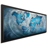 Land & Sea' Modern World Map Metal Wall Art