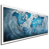 Land & Sea' Modern World Map Metal Wall Art