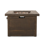 Landman Outdoor 40,000 BTU Fire Pit by 32" Gas-Burning Lightweight Concrete by Christopher Knight Home