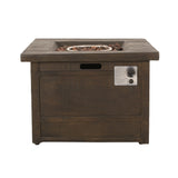 Landman Outdoor 40,000 BTU Fire Pit by 32" Gas-Burning Lightweight Concrete by Christopher Knight Home