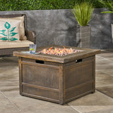 Landman Outdoor 40,000 BTU Fire Pit by 32" Gas-Burning Lightweight Concrete by Christopher Knight Home