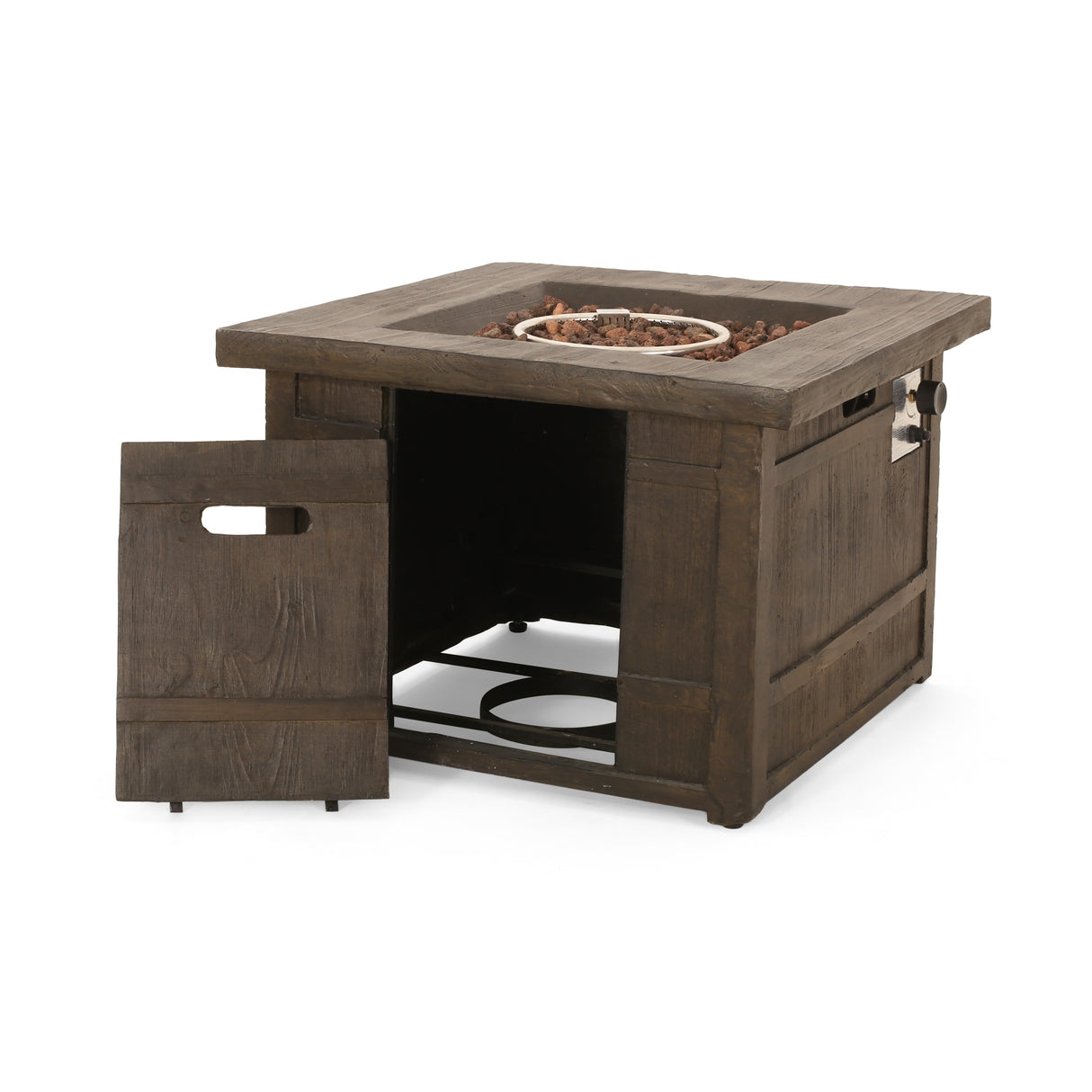 Landman Outdoor 40,000 BTU Fire Pit by 32" Gas-Burning Lightweight Concrete by Christopher Knight Home