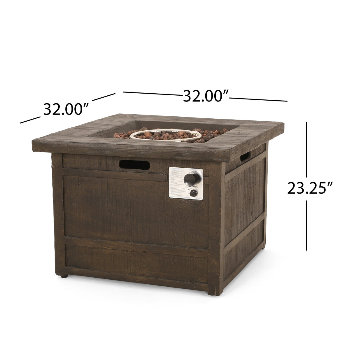 Landman Outdoor 40,000 BTU Fire Pit by 32" Gas-Burning Lightweight Concrete by Christopher Knight Home
