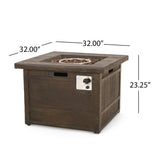 Landman Outdoor 40,000 BTU Fire Pit by 32" Gas-Burning Lightweight Concrete by Christopher Knight Home