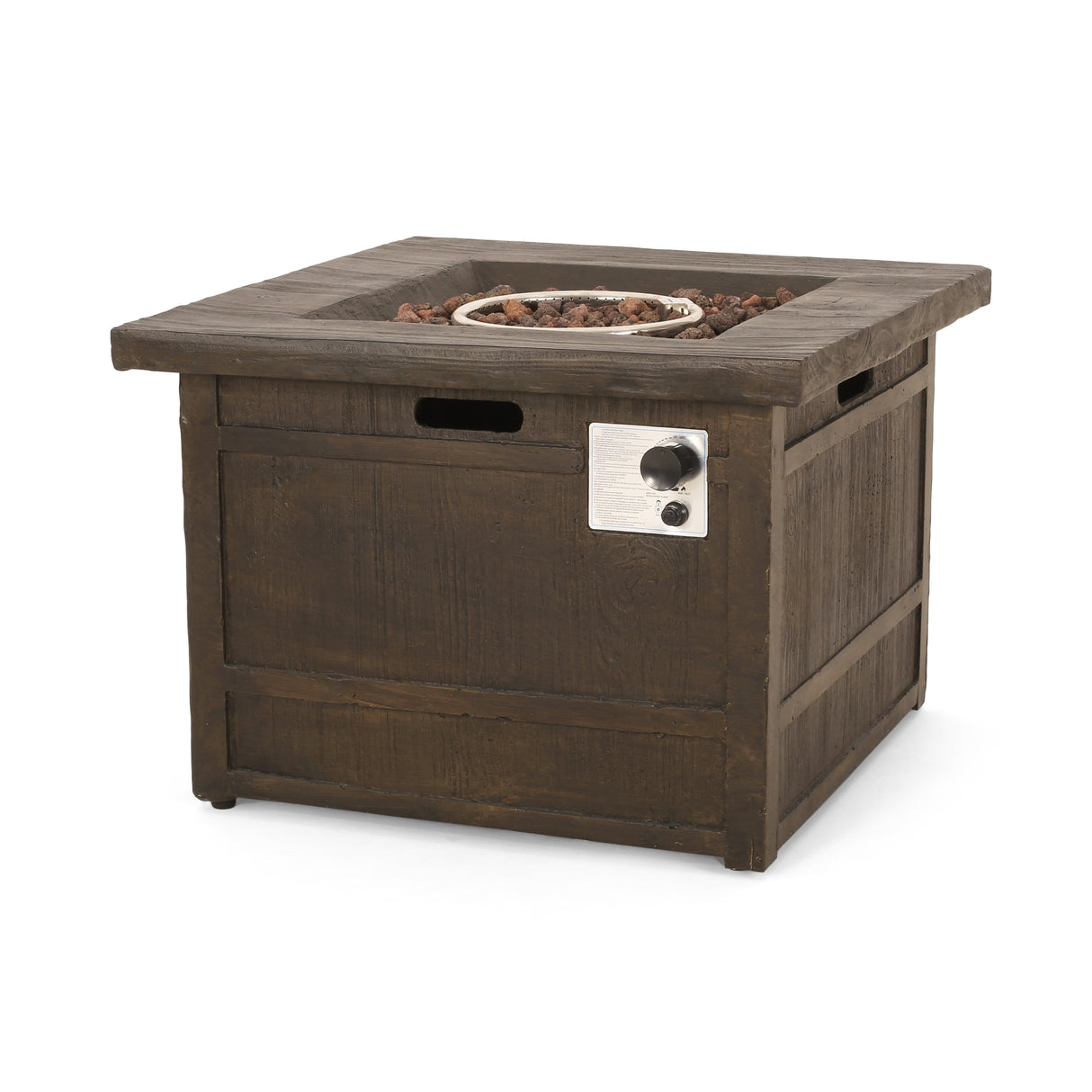Landman Outdoor 40,000 BTU Fire Pit by 32" Gas-Burning Lightweight Concrete by Christopher Knight Home