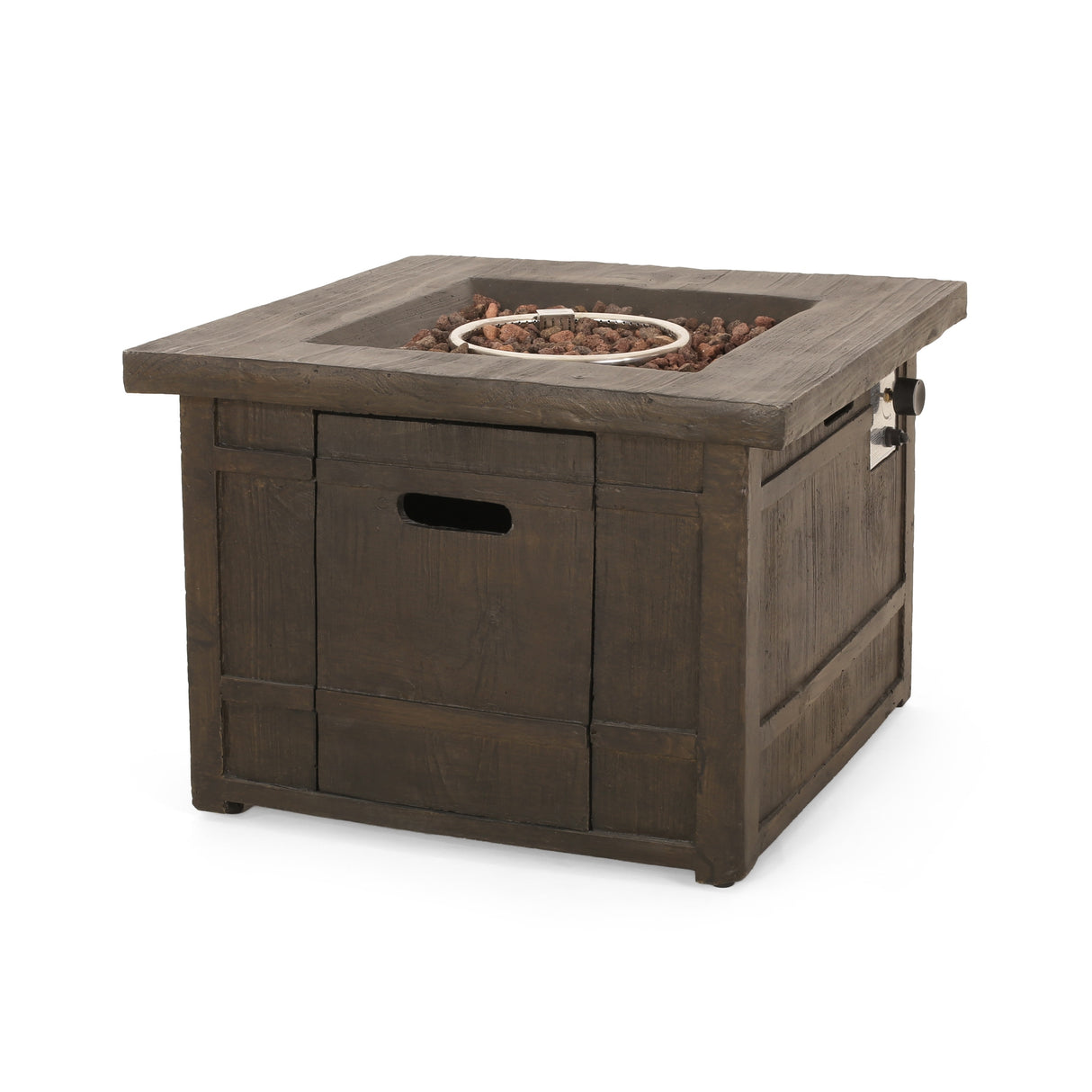 Landman Outdoor 40,000 BTU Fire Pit by 32" Gas-Burning Lightweight Concrete by Christopher Knight Home