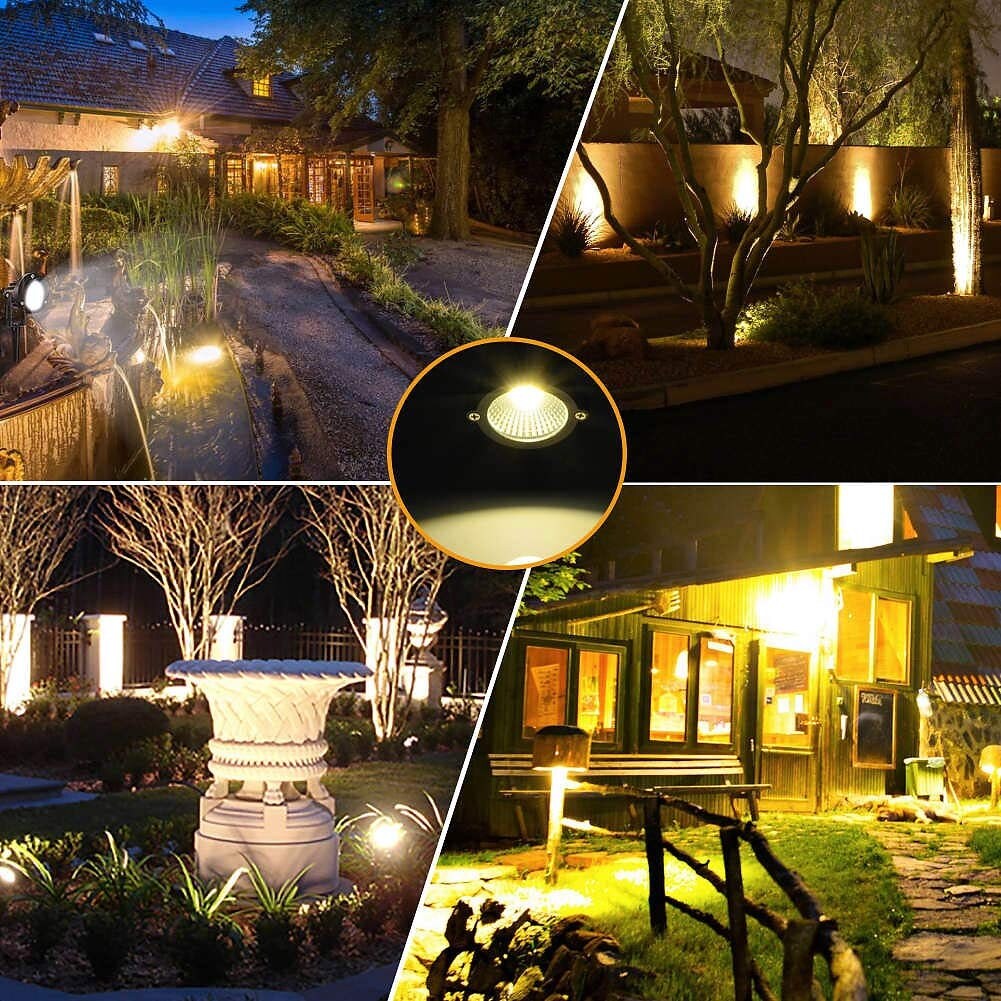 Landscape Spotlights, Outdoor Landscape Lighting for Yard, 3000K Warm White Landscaping Lights with Stake(6 Pack)