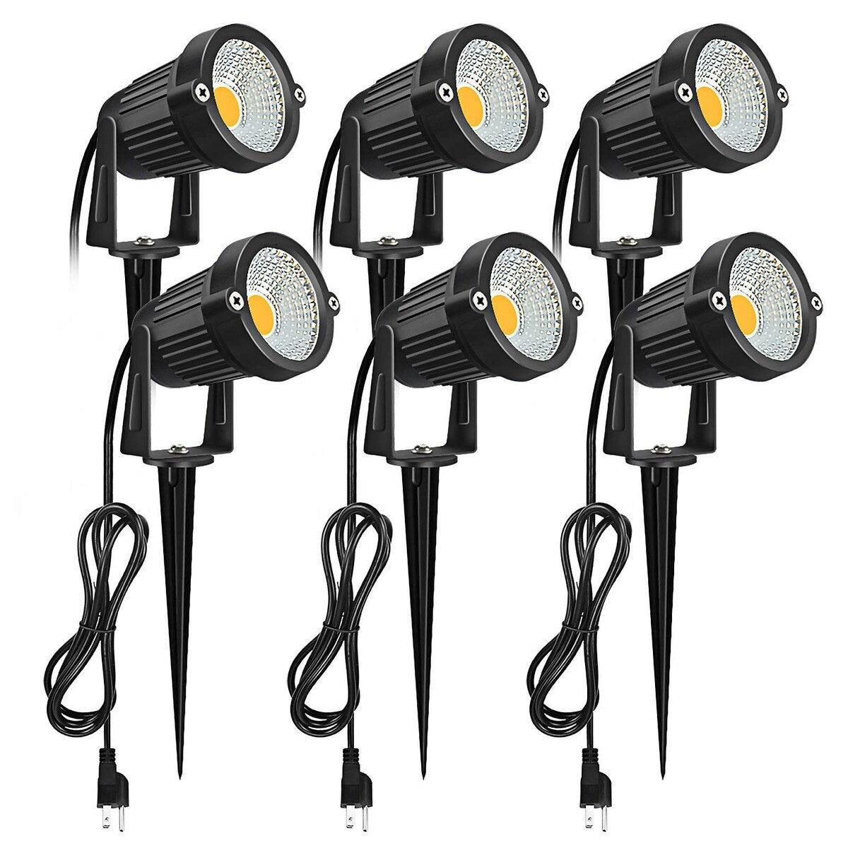 Landscape Spotlights, Outdoor Landscape Lighting for Yard, 3000K Warm White Landscaping Lights with Stake(6 Pack)