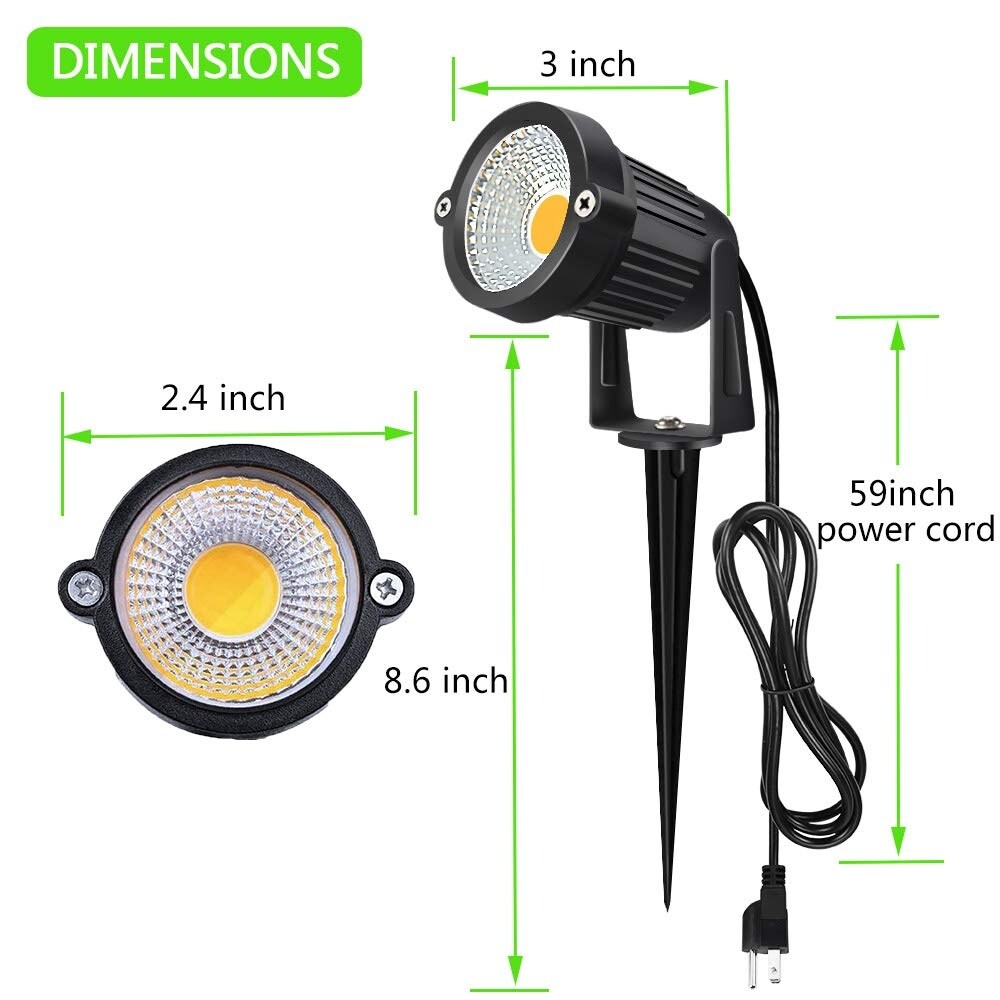 Landscape Spotlights, Outdoor Landscape Lighting for Yard, 3000K Warm White Landscaping Lights with Stake(6 Pack)