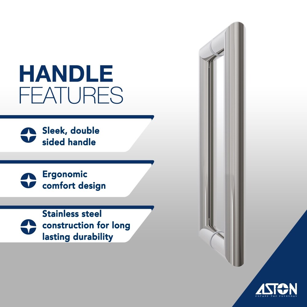 Langham XL 68 - 72 in. x 80 in. Frameless Sliding Shower Door with StarCast Clear Glass in Polished Chrome, Right Hand