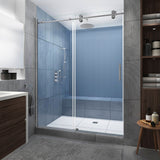 Langham XL 68 - 72 in. x 80 in. Frameless Sliding Shower Door with StarCast Clear Glass in Polished Chrome, Right Hand