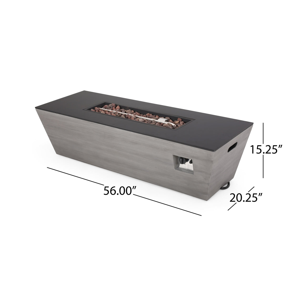 Langton Outdoor 50,000 BTU Lightweight Concrete and Ceramic Rectangular Fire Pit (No Tank Holder) by Christopher Knight Home
