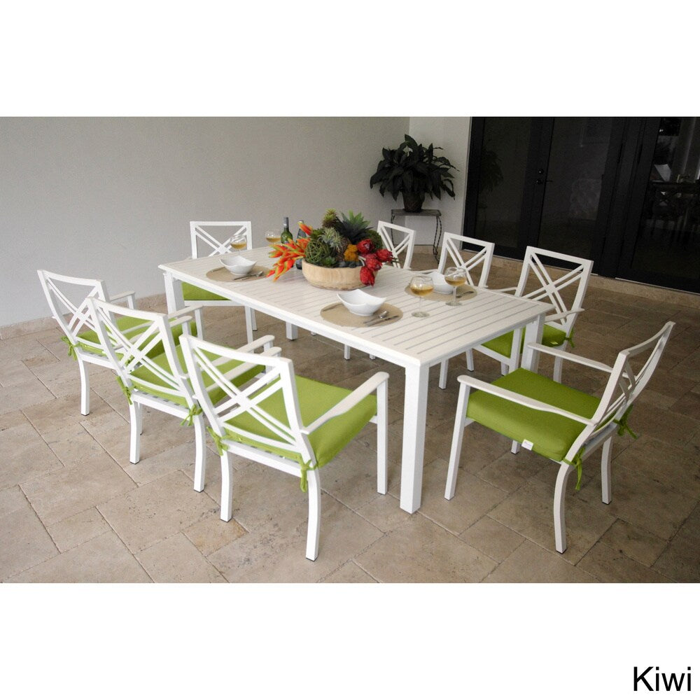 Lanier 9-piece Dining Set with Knife Edge Cushions Set
