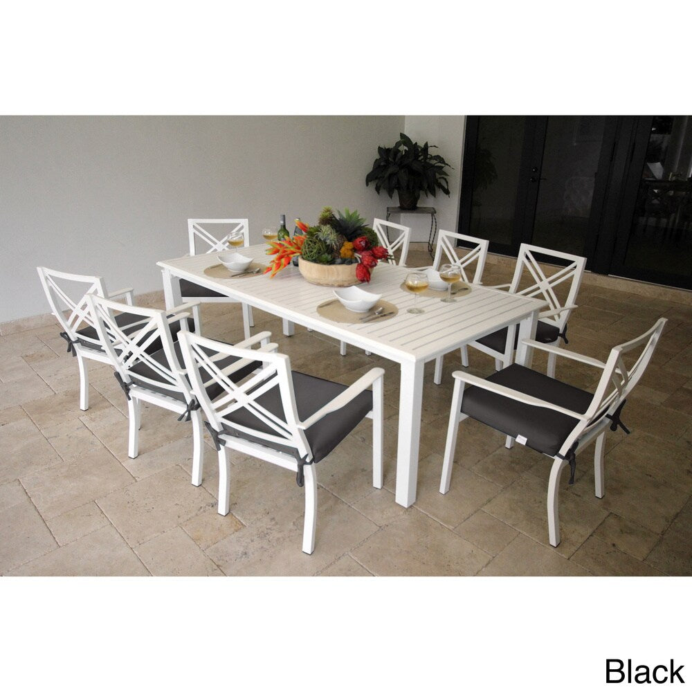 Lanier 9-piece Dining Set with Knife Edge Cushions Set