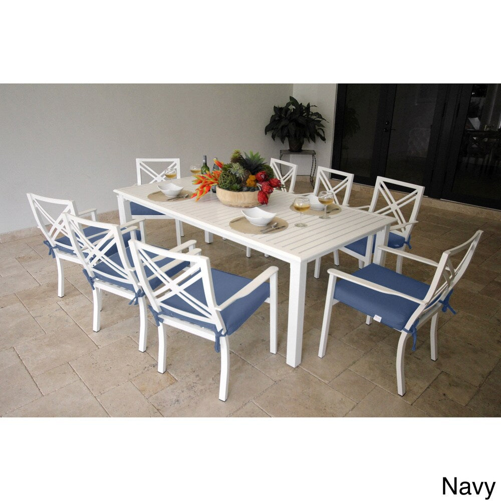 Lanier 9-piece Dining Set with Knife Edge Cushions Set