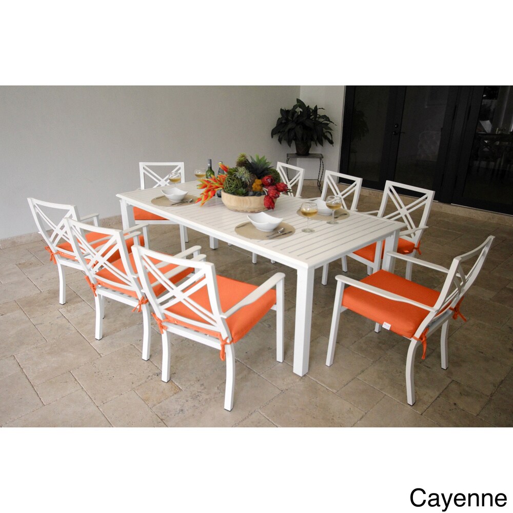 Lanier 9-piece Dining Set with Knife Edge Cushions Set