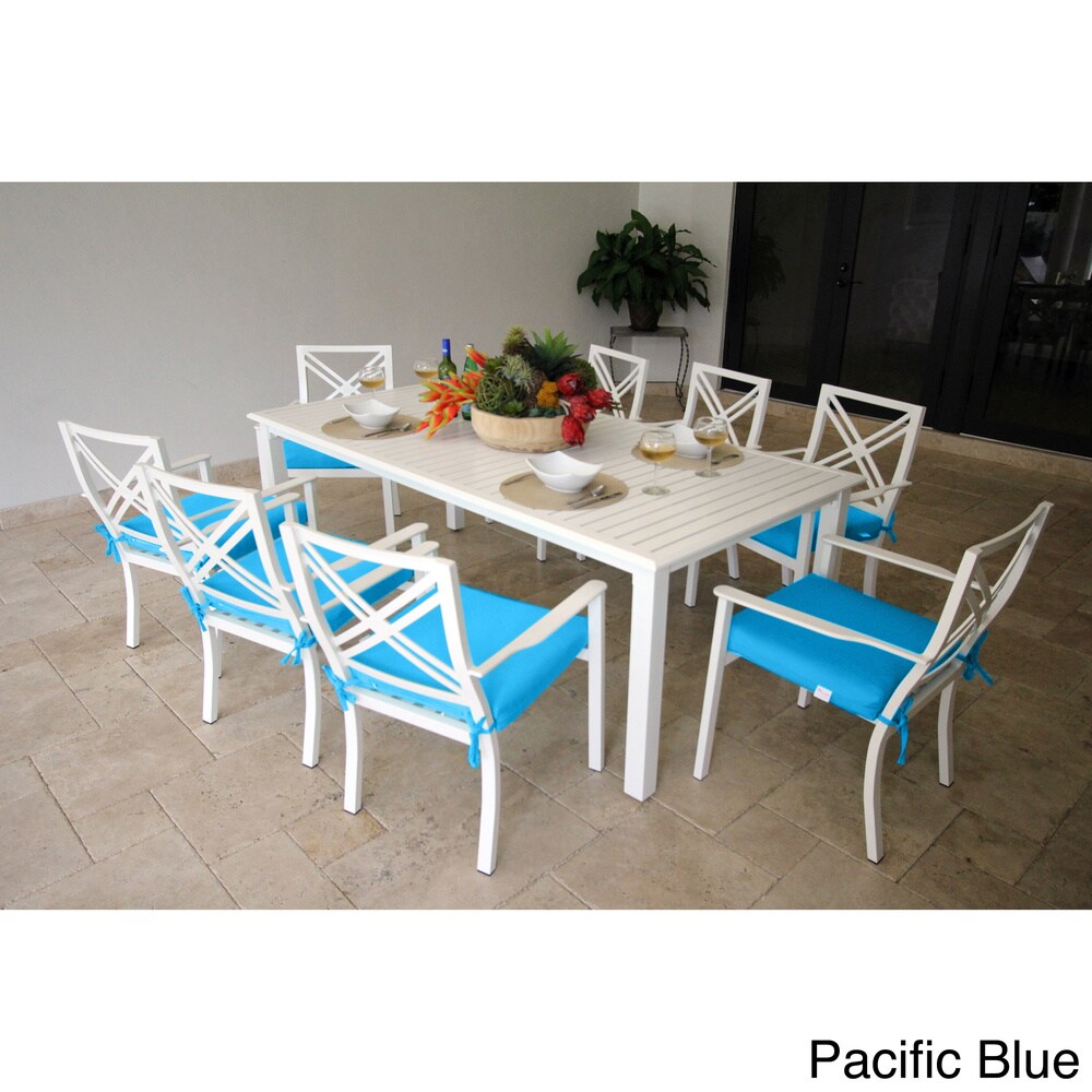 Lanier 9-piece Dining Set with Knife Edge Cushions Set