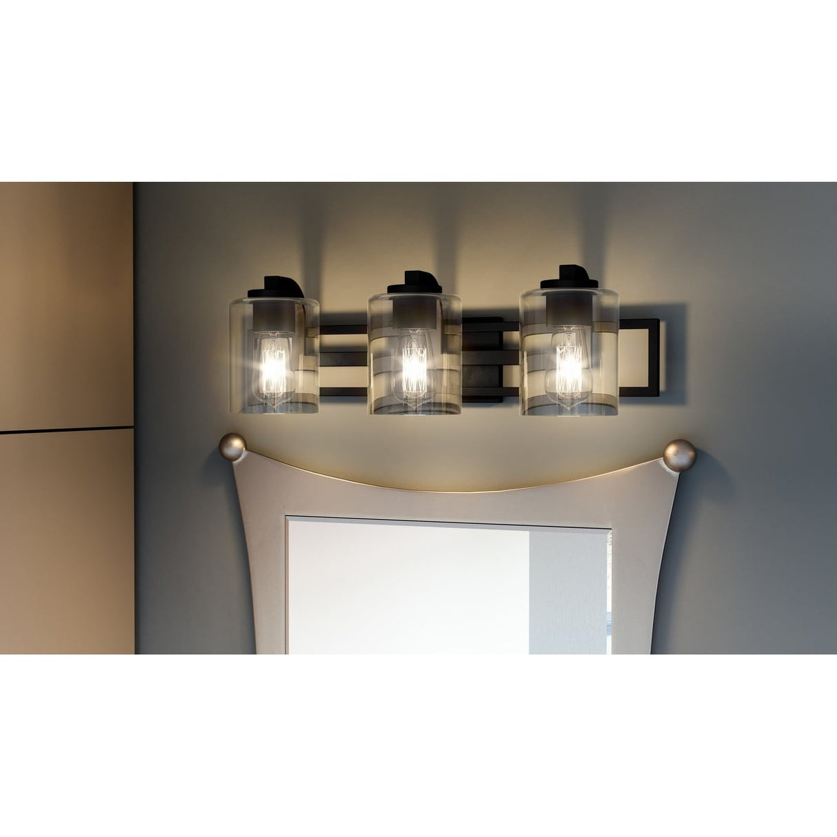 Lansdowne 3-Light Matte Black Vanity Light