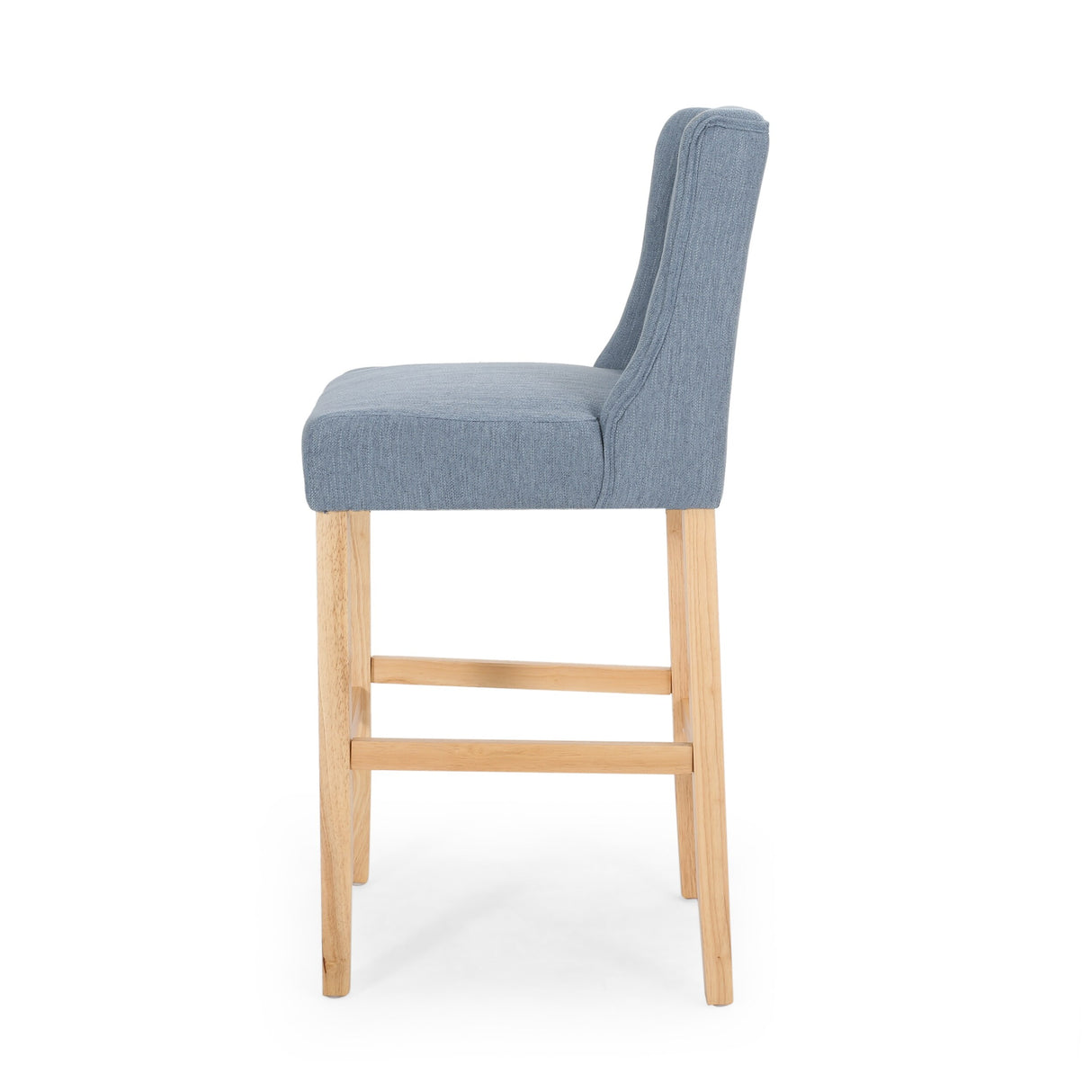 Lansglen Button Tufted Fabric Wingback Bar Stool (Set of 2) by Christopher Knight Home