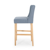 Lansglen Button Tufted Fabric Wingback Bar Stool (Set of 2) by Christopher Knight Home