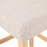 Lansglen Button Tufted Fabric Wingback Bar Stool (Set of 2) by Christopher Knight Home
