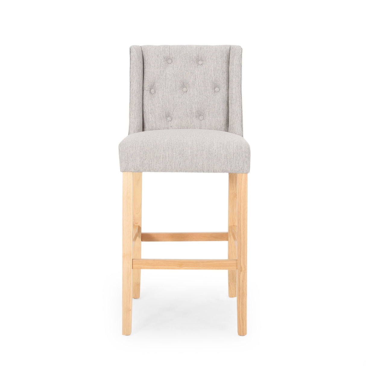 Lansglen Button Tufted Fabric Wingback Bar Stool (Set of 2) by Christopher Knight Home