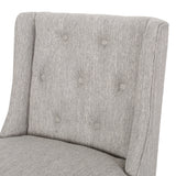 Lansglen Button Tufted Fabric Wingback Bar Stool (Set of 2) by Christopher Knight Home