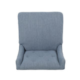 Lansglen Button Tufted Fabric Wingback Bar Stool (Set of 2) by Christopher Knight Home