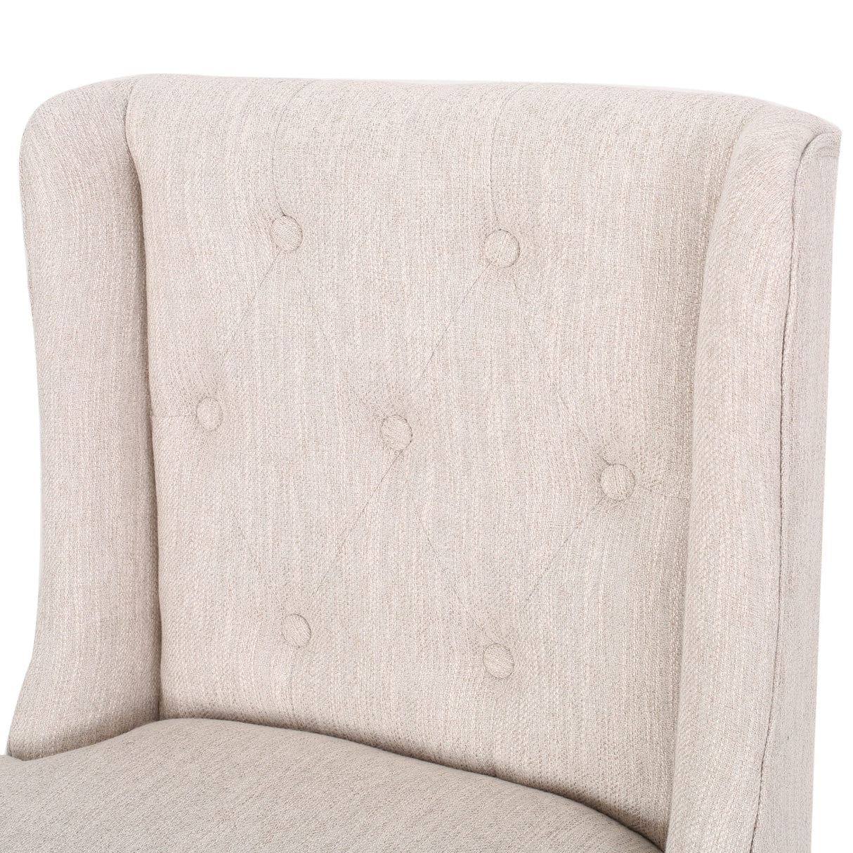 Lansglen Button Tufted Fabric Wingback Bar Stool (Set of 2) by Christopher Knight Home