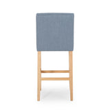 Lansglen Button Tufted Fabric Wingback Bar Stool (Set of 2) by Christopher Knight Home