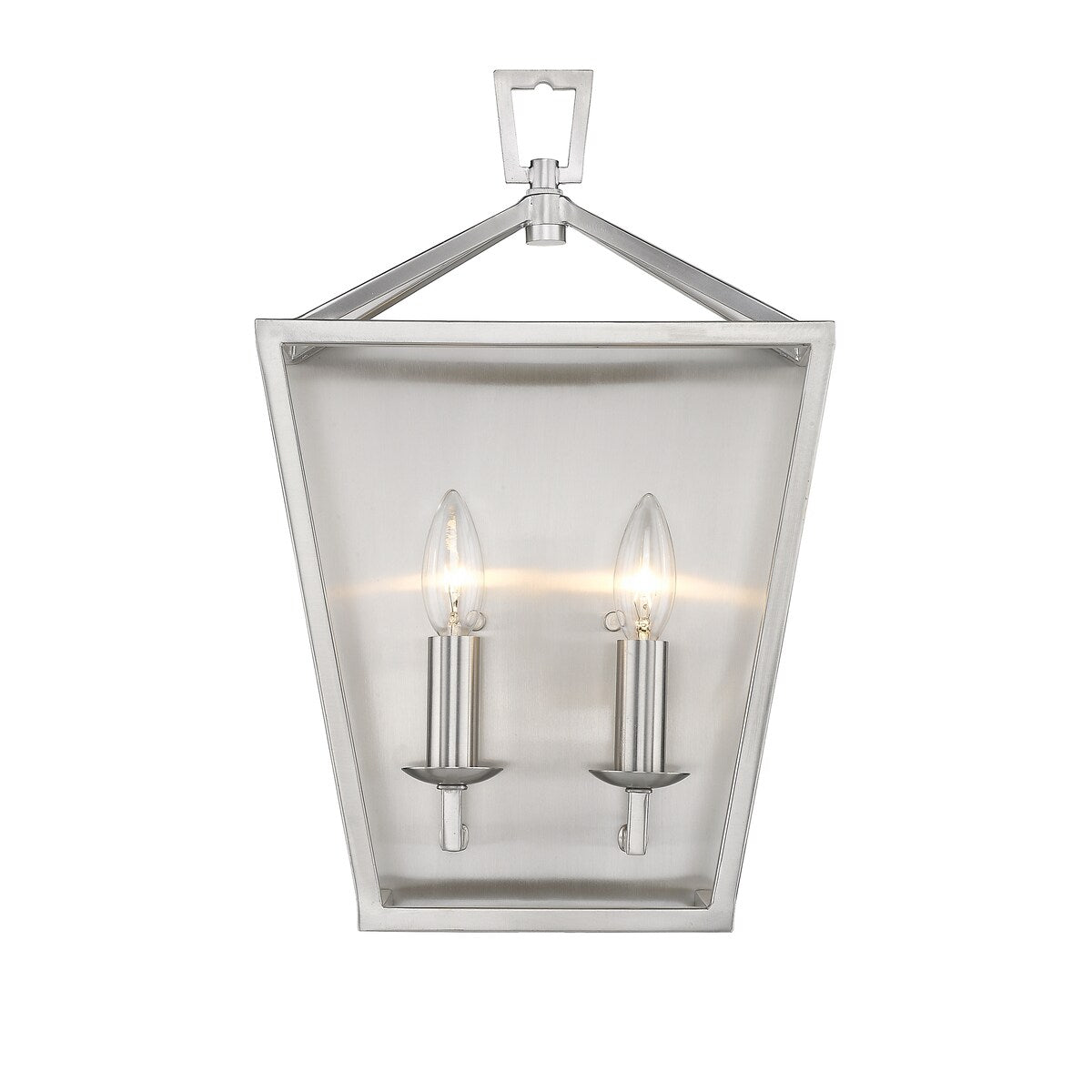 Lantern No Glass Traditional Wall Light Sconce in Nickel