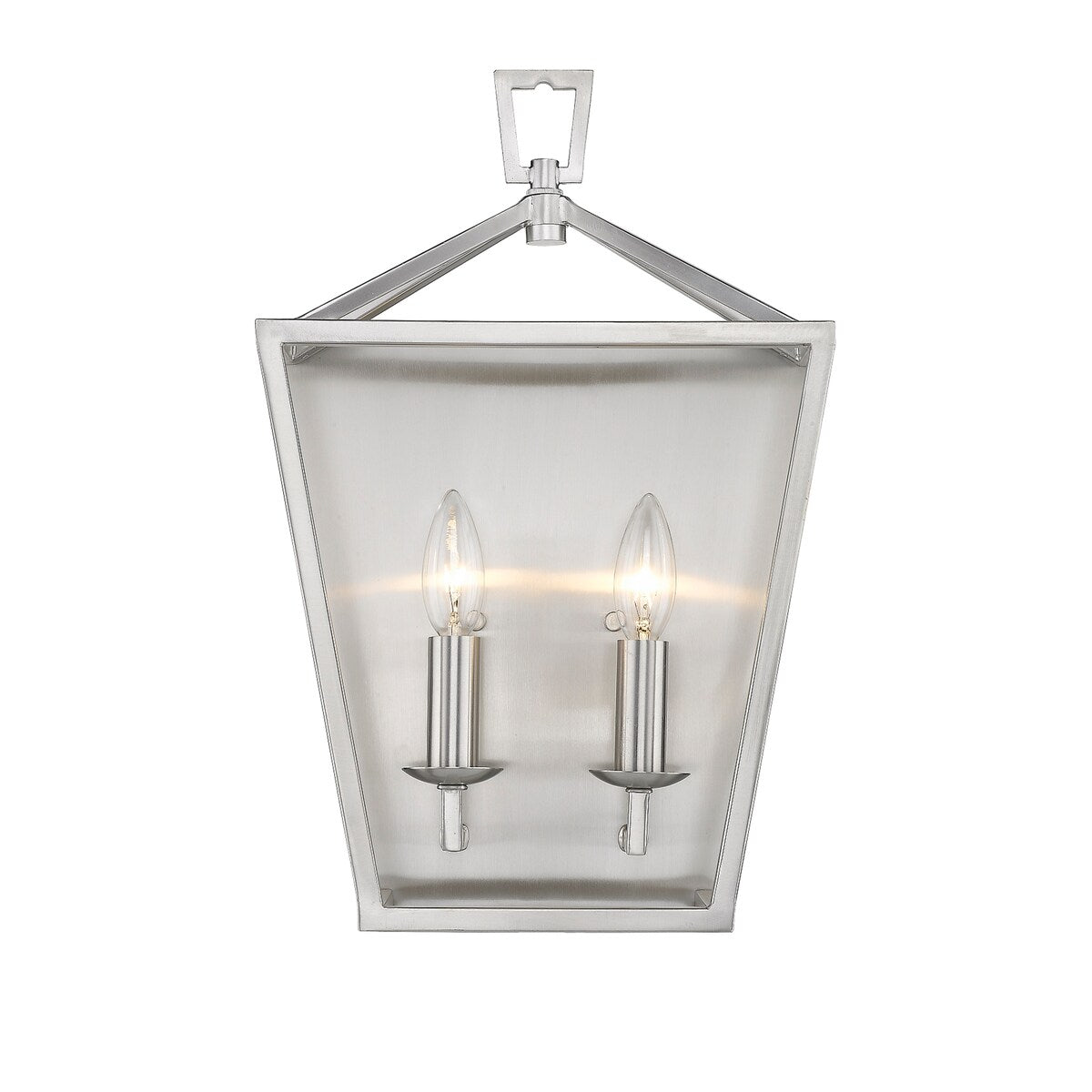 Lantern No Glass Traditional Wall Light Sconce in Nickel