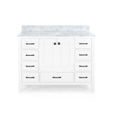 Laranne Contemporary 48" Wood Single Sink Bathroom Vanity with Carrera Marble Top by Christopher Knight Home