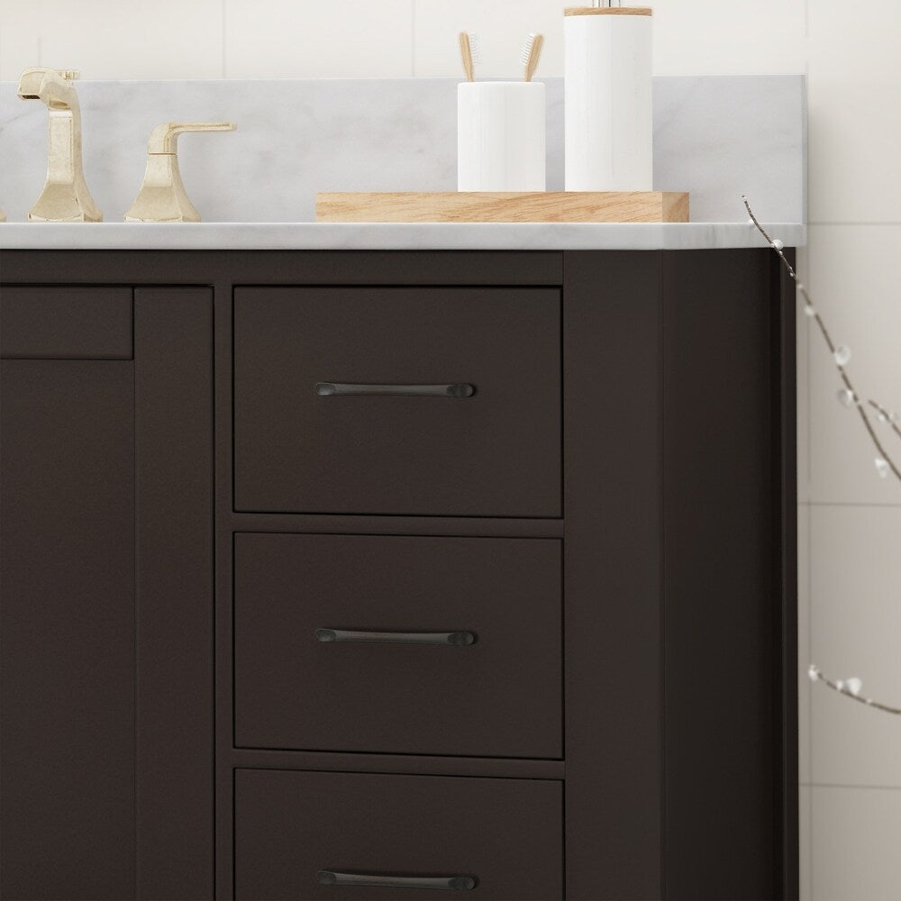Laranne Contemporary 48" Wood Single Sink Bathroom Vanity with Carrera Marble Top by Christopher Knight Home