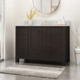Laranne Contemporary 48" Wood Single Sink Bathroom Vanity with Carrera Marble Top by Christopher Knight Home