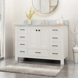 Laranne Contemporary 48" Wood Single Sink Bathroom Vanity with Carrera Marble Top by Christopher Knight Home