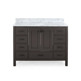 Laranne Contemporary 48" Wood Single Sink Bathroom Vanity with Carrera Marble Top by Christopher Knight Home