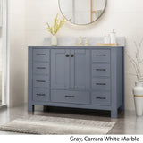 Laranne Contemporary 48" Wood Single Sink Bathroom Vanity with Carrera Marble Top by Christopher Knight Home