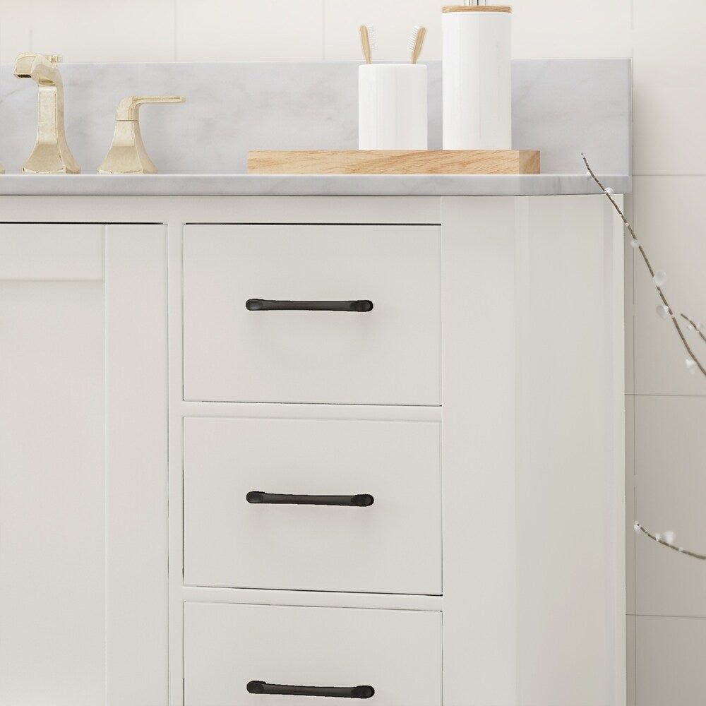 Laranne Contemporary 48" Wood Single Sink Bathroom Vanity with Carrera Marble Top by Christopher Knight Home