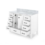 Laranne Contemporary 48" Wood Single Sink Bathroom Vanity with Carrera Marble Top by Christopher Knight Home