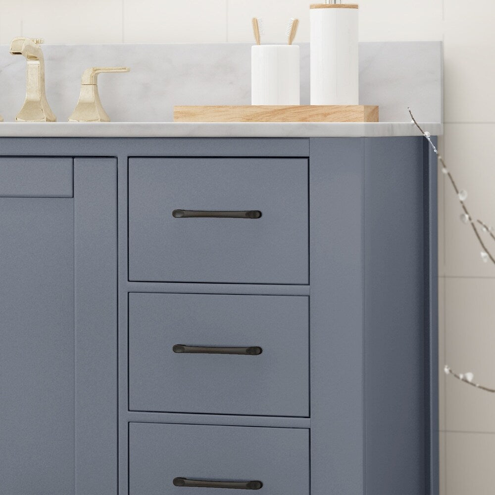 Laranne Contemporary 48" Wood Single Sink Bathroom Vanity with Carrera Marble Top by Christopher Knight Home