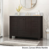 Laranne Contemporary 48" Wood Single Sink Bathroom Vanity with Carrera Marble Top by Christopher Knight Home