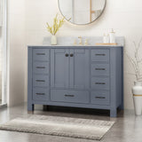 Laranne Contemporary 48" Wood Single Sink Bathroom Vanity with Carrera Marble Top by Christopher Knight Home