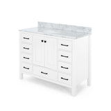 Laranne Contemporary 48" Wood Single Sink Bathroom Vanity with Carrera Marble Top by Christopher Knight Home
