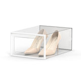 Large 12 Pack Shoe Storage Box,Clear Plastic Stackable Shoe Organizer,Space Saving Foldable Shoe Rack Sneaker Container